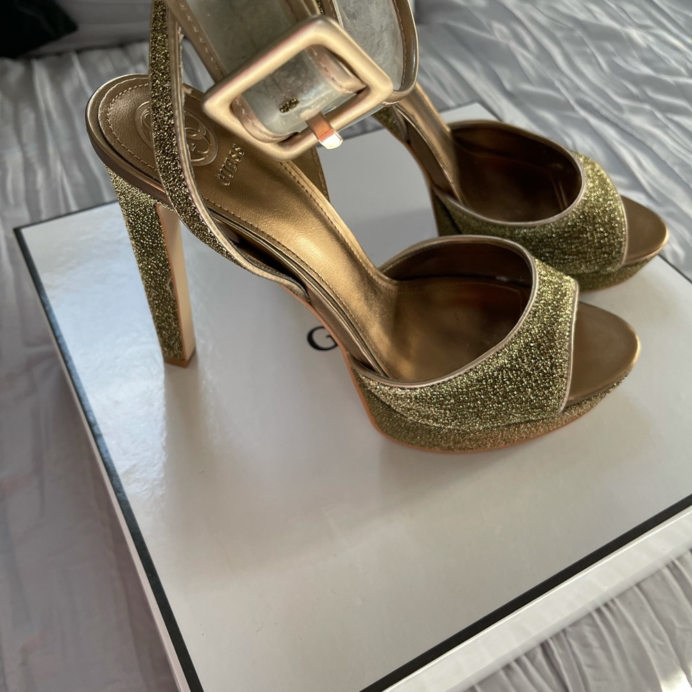 Gold Platform Heels Size 9
